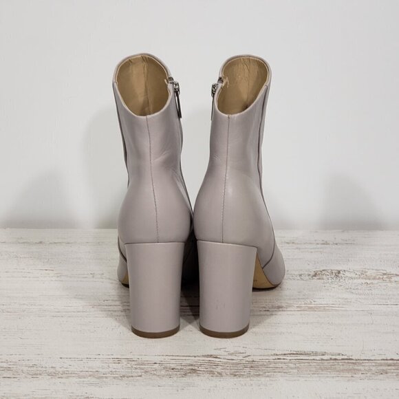 Marc Fisher  Taupe Grey  Leather Bootie  3.5" Heel   Size 8.5 - Picture 5 of 8